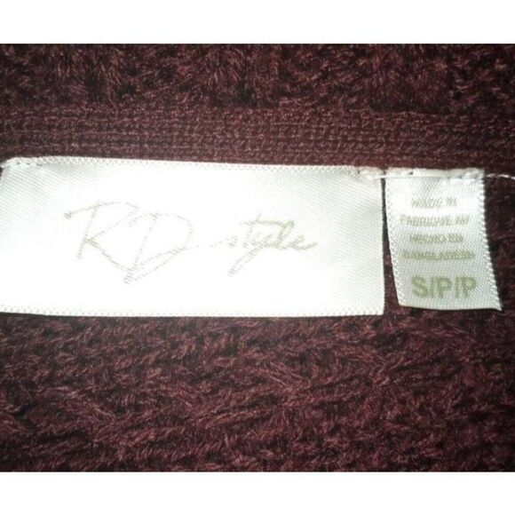 RD STYLE BURGUNDY CARDIGAN SZ.S EUC. - Picture 4 of 5